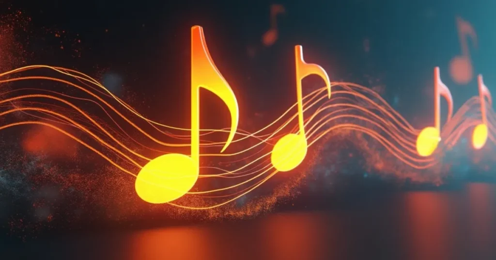 An artistic representation of upbeat music symbolising its impact in commercials.